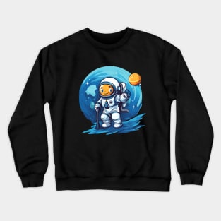 Cute Astronaut in space Crewneck Sweatshirt